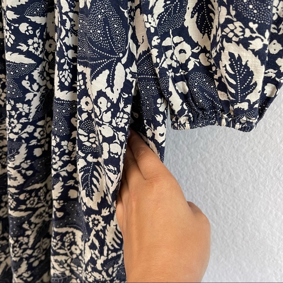 The Great Ballet Midi Dress Blue Autumn Leaves Floral - Picture 5 of 6